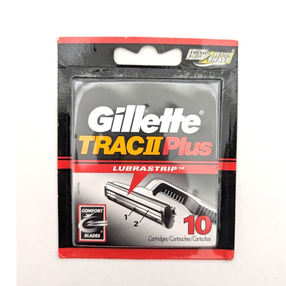 Gillette Trac II Plus Razor Blades Vintage 10 Ct New Sealed